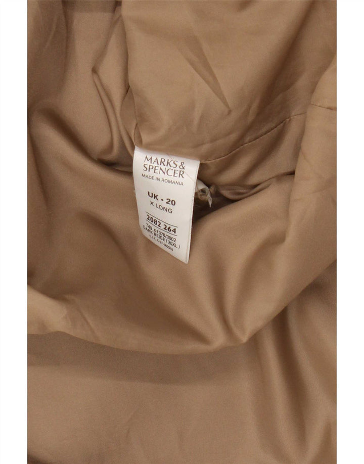 Marks & Spencer Damski długi płaszcz UK 20 2XL Beżowy poliester