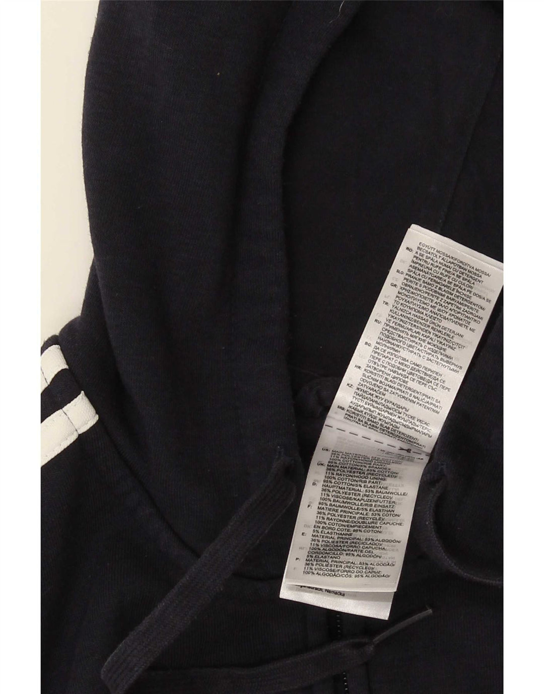 Adidas Męski sweter z kapturem i zamkiem błyskawicznym, średni granatowy, bawełniany