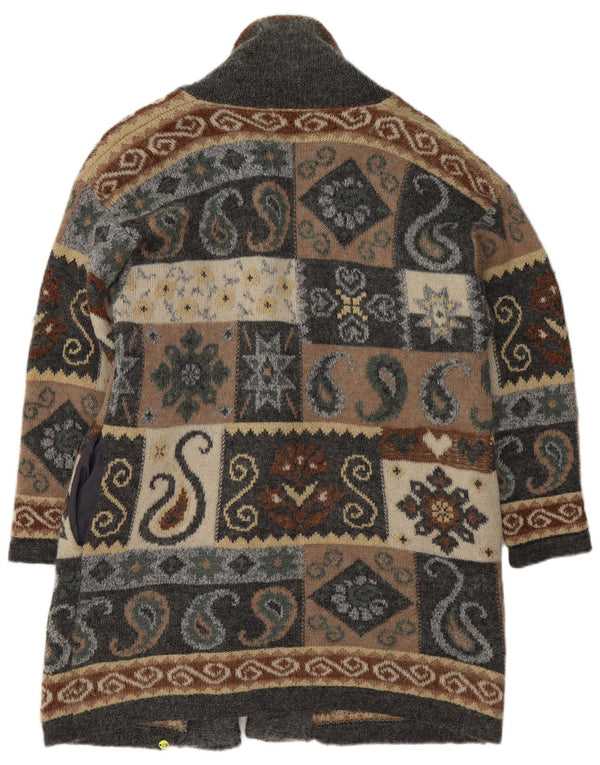 Vintage Womens Longline Cardigan Sweater UK 18 XL Multicoloured Paisley