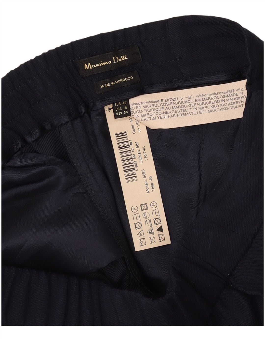 Spodnie damskie Massimo Dutti Straight Chino EU 40 Medium W30 L29 Granatowe