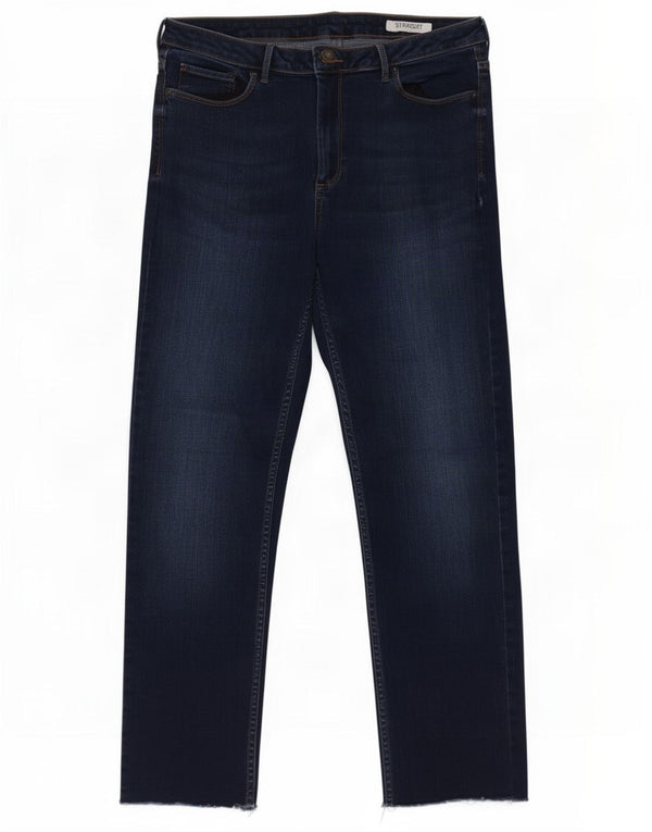Marks & Spencer Damskie Crop Straight Jeans UK 14 Large W32 L26 Granatowe