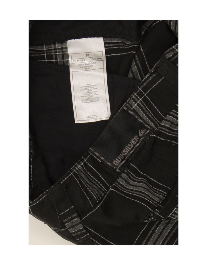 QUIKSILVER Mens Chino Shorts W33 Medium  Black Check Polyester Vintage Quiksilver and Second-Hand Quiksilver from Messina Hembry 