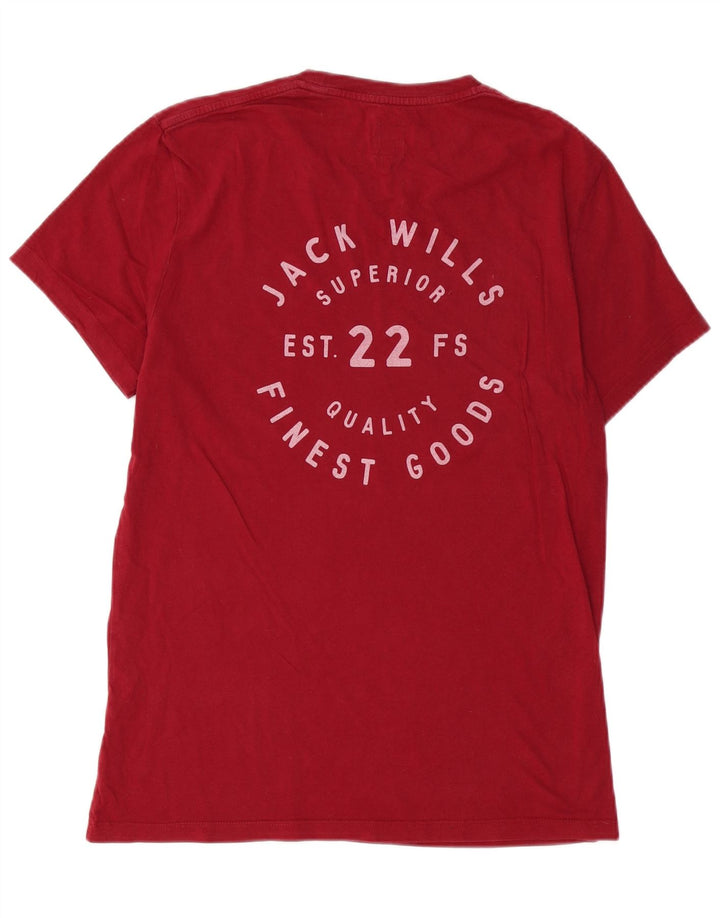 Męski T-shirt z grafiką Jack Wills, mały, czerwony, bawełniany