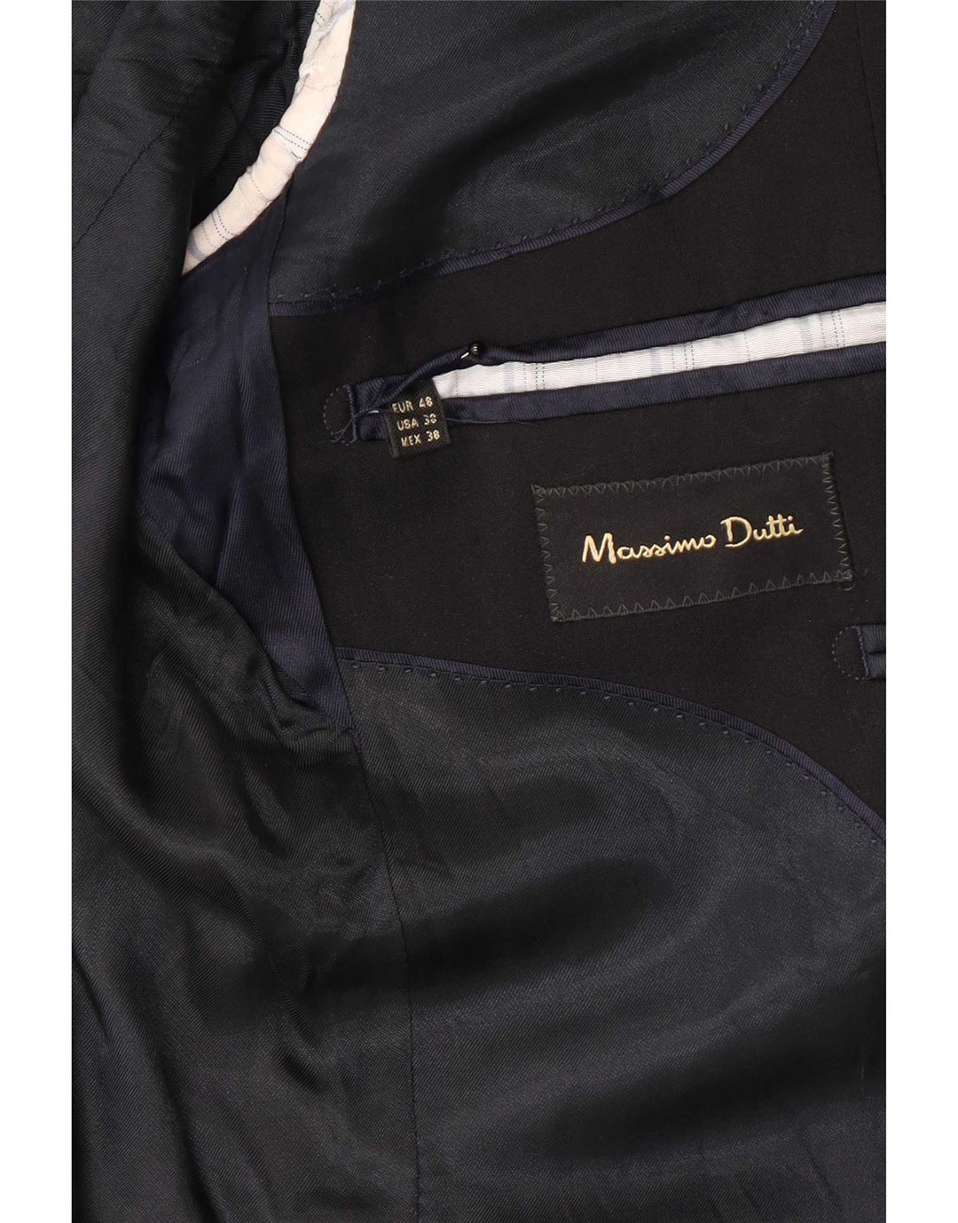 Męska marynarka zapinana na 2 guziki Massimo Dutti EU 48 Średnia czarna wełna