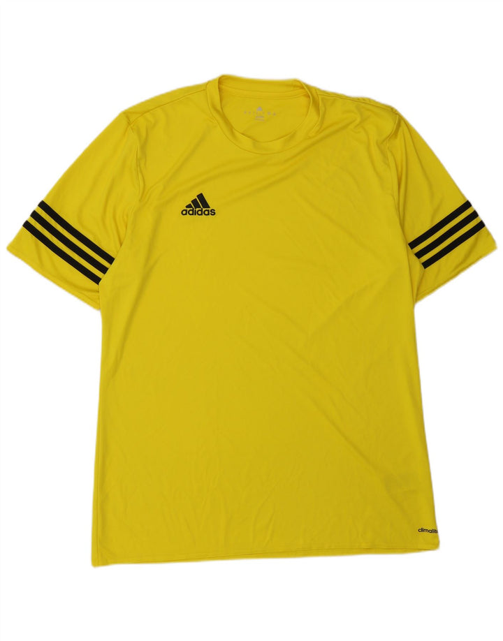 Męski T-shirt ADIDAS Climalite, duży, żółty, poliester