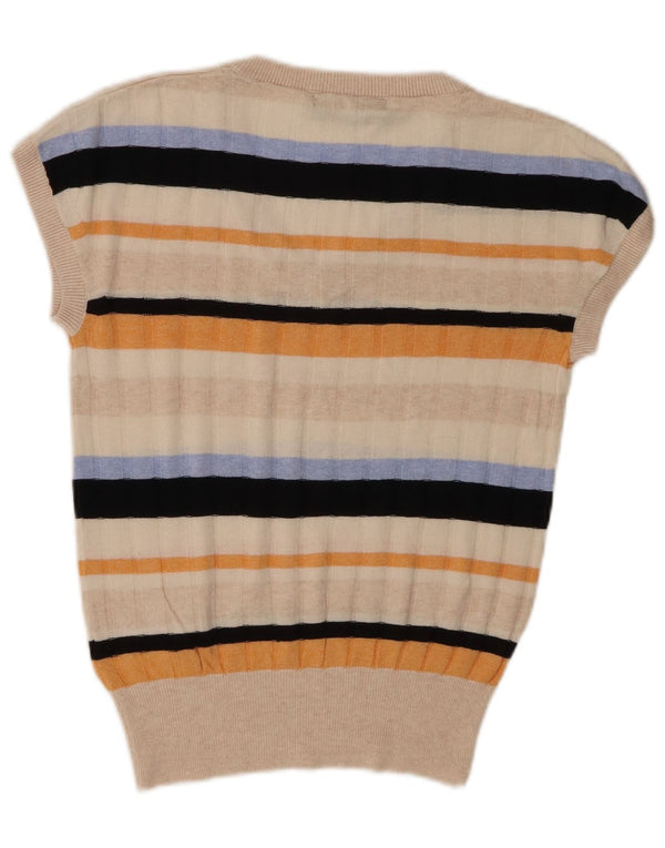 Marks & Spencer Womens Vest Tank Top UK 10 Small Multicoloured Striped