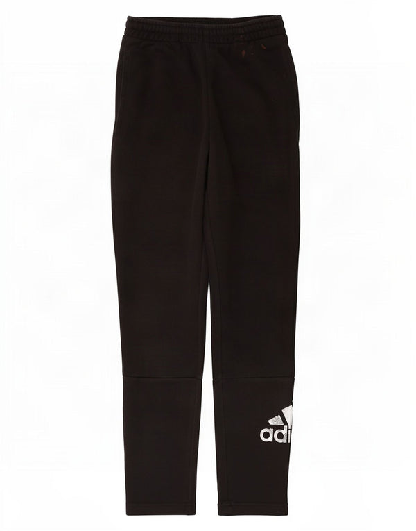 Damskie spodnie dresowe Adidas z grafiką UK 8, małe, czarne, bawełniane