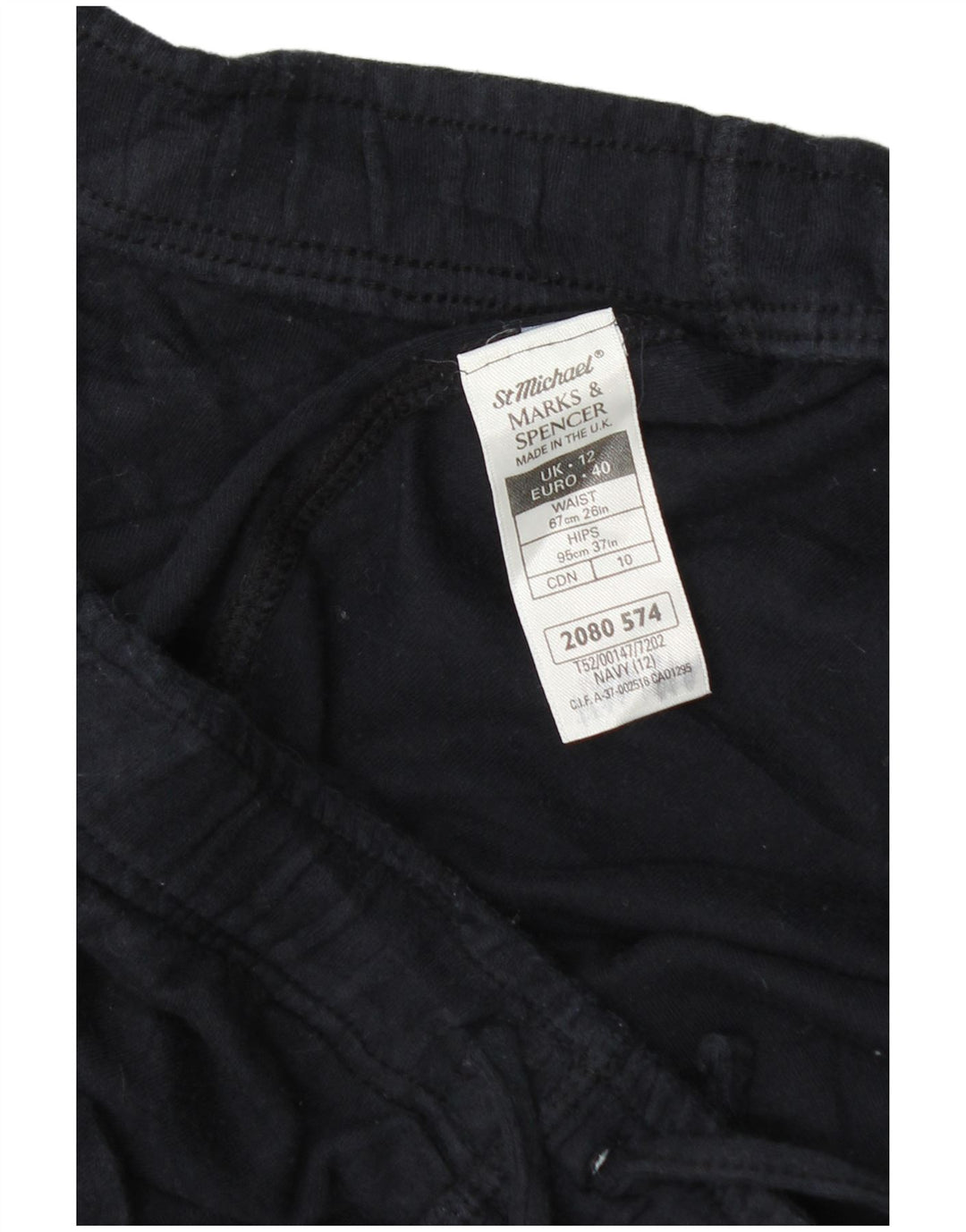 Damskie spodenki sportowe Marks & Spencer UK 12, średnie, granatowe, bawełniane