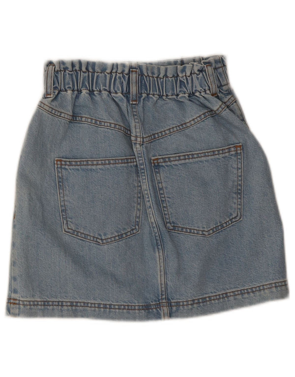 Topshop Damska spódnica dżinsowa z wysokim stanem UK 8 Small W24 Niebieska bawełna