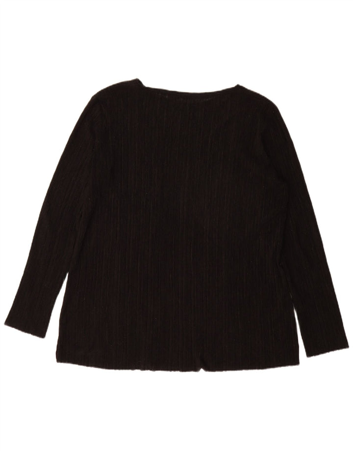 Damski sweter oversize z dekoltem w łódkę Zara UK 14, średni czarny