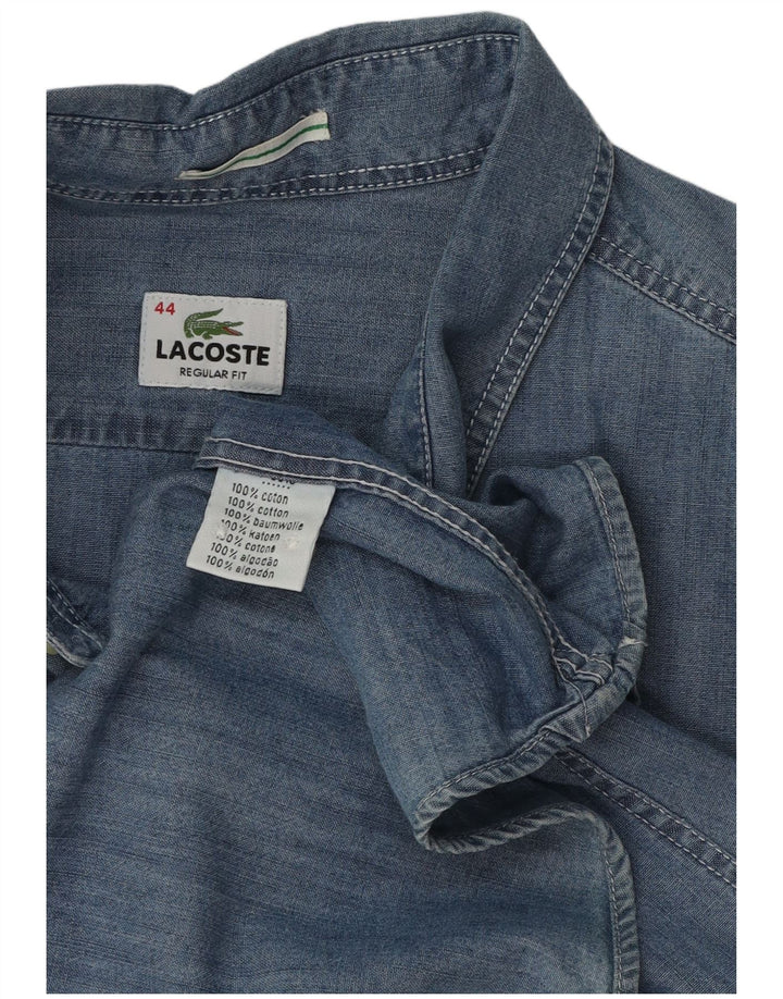 Męska koszula dżinsowa Lacoste o regularnym kroju, rozmiar 44 XL, niebieska, bawełniana