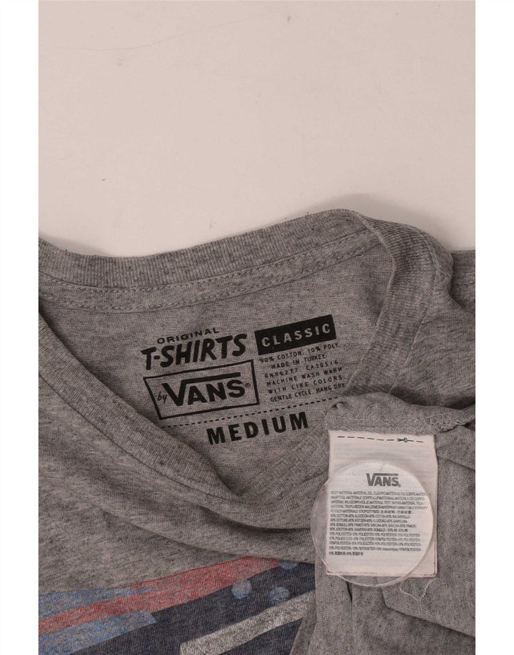 Męski T-shirt z grafiką Vans, średnioszary, bawełniany