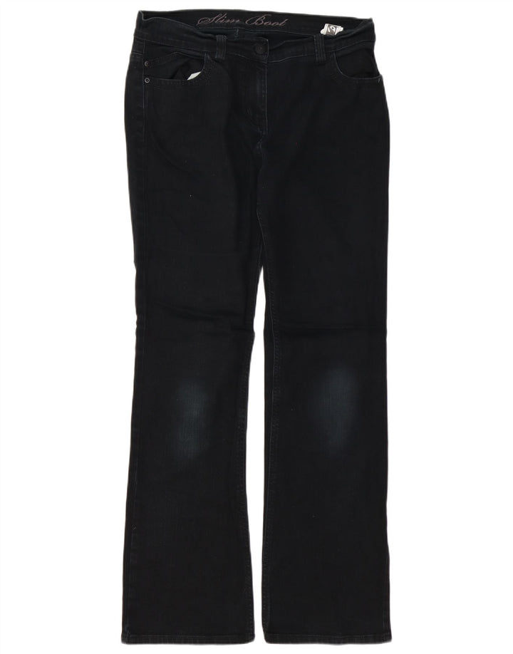 Marks & Spencer Damskie jeansy Slim Bootcut UK 12 Medium W32 L30 Czarna bawełna
