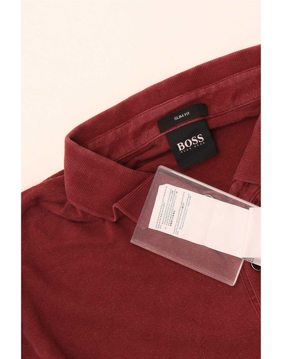 Męska koszulka polo o dopasowanym kroju Hugo Boss, średnia bordowa bawełna