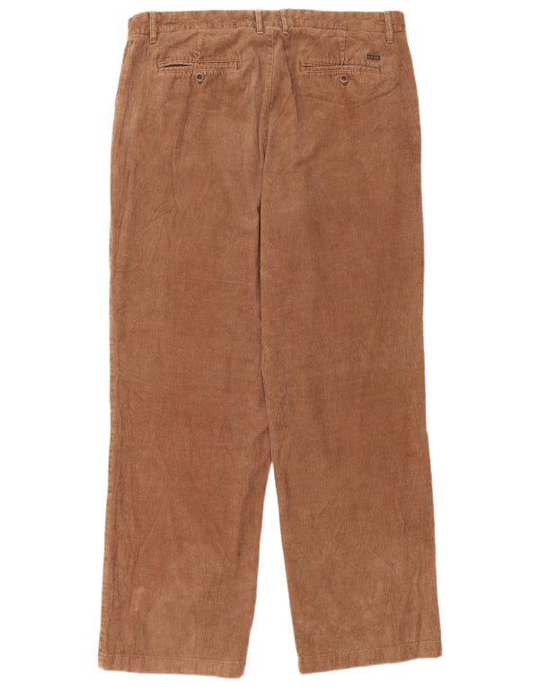 IZOD Męskie proste sztruksowe spodnie W38 L34 Brązowa bawełna