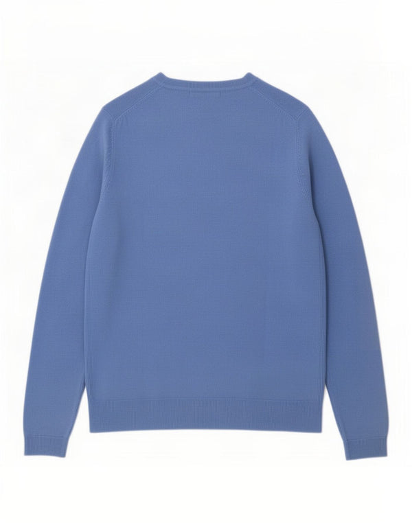 Marks & Spencer Damski sweter z dekoltem w łódkę UK 14, duży, niebieski akryl