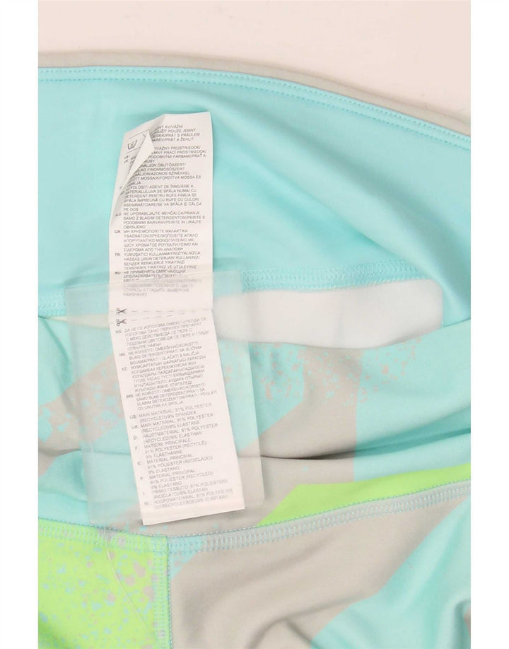 Damskie legginsy Reebok Capri UK 12/14 Średni turkusowy geometryczny poliester