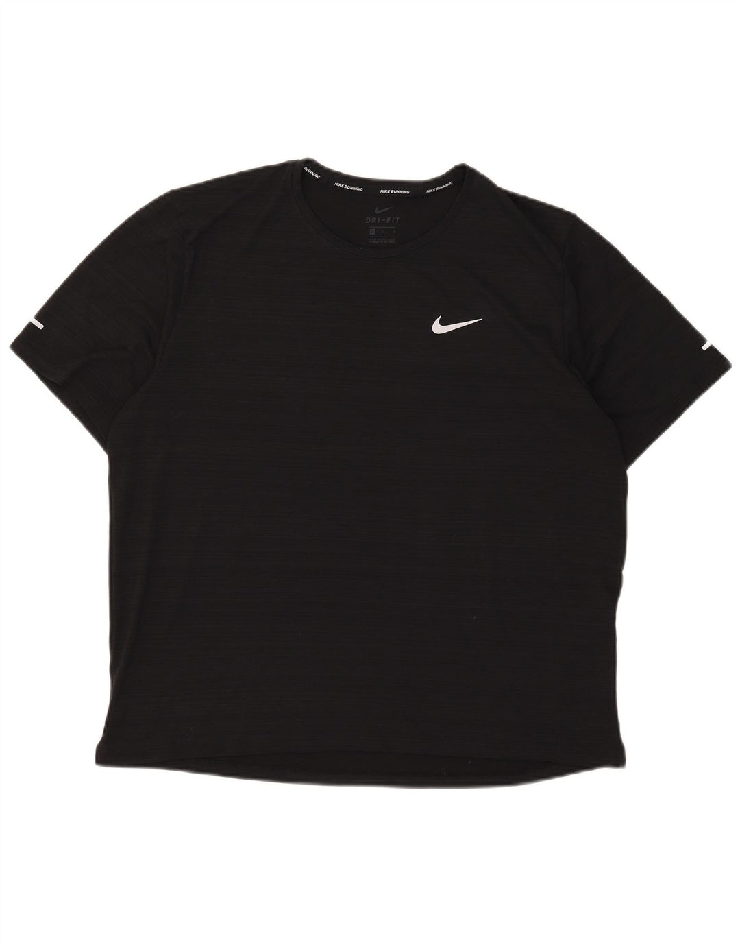 Męski T-shirt Nike Dri Fit, duży, czarny, poliestrowy w prążki