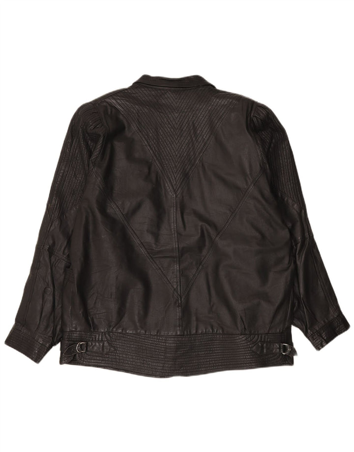 Damska kurtka skórzana oversize VINTAGE UK 20 2XL czarna