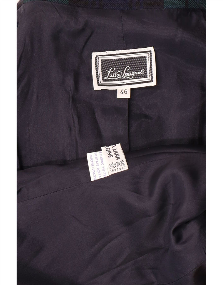 LUISA SPAGNOLI Damska marynarka IT 46 w dużą zieloną kratę, klasyczna