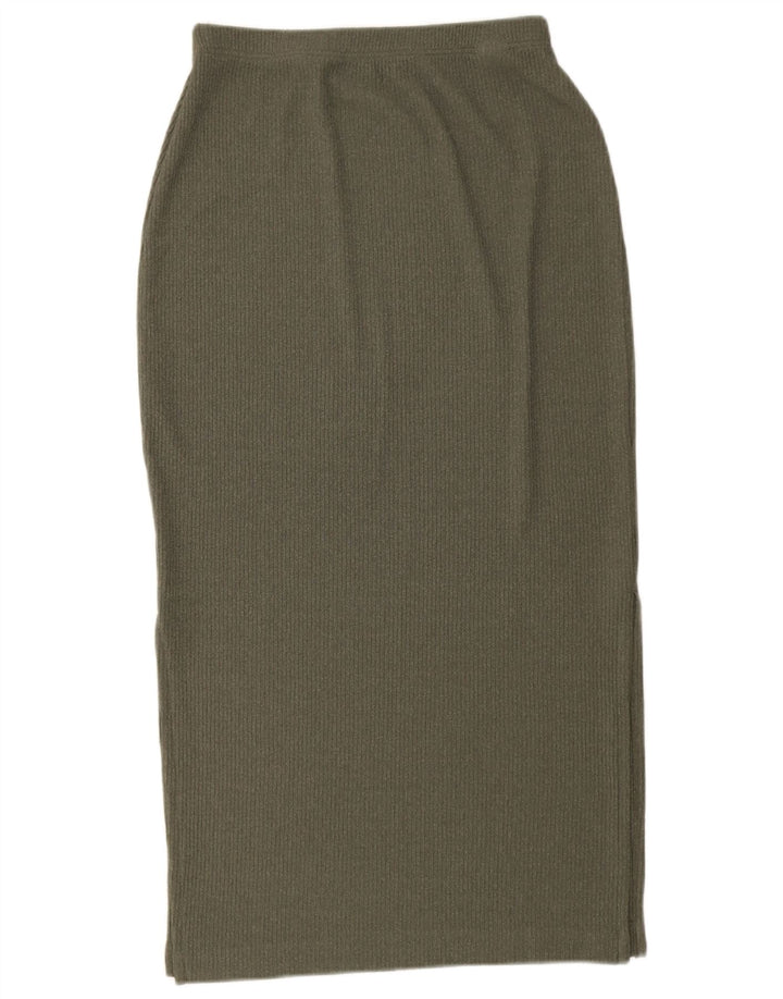 Marks & Spencer Damska dzianinowa spódnica midi UK 12 Medium W28 Khaki Poliester