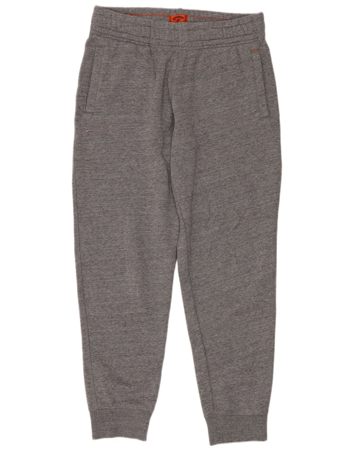 Męskie spodnie dresowe Superdry Joggery Średnioszare bawełniane plamki