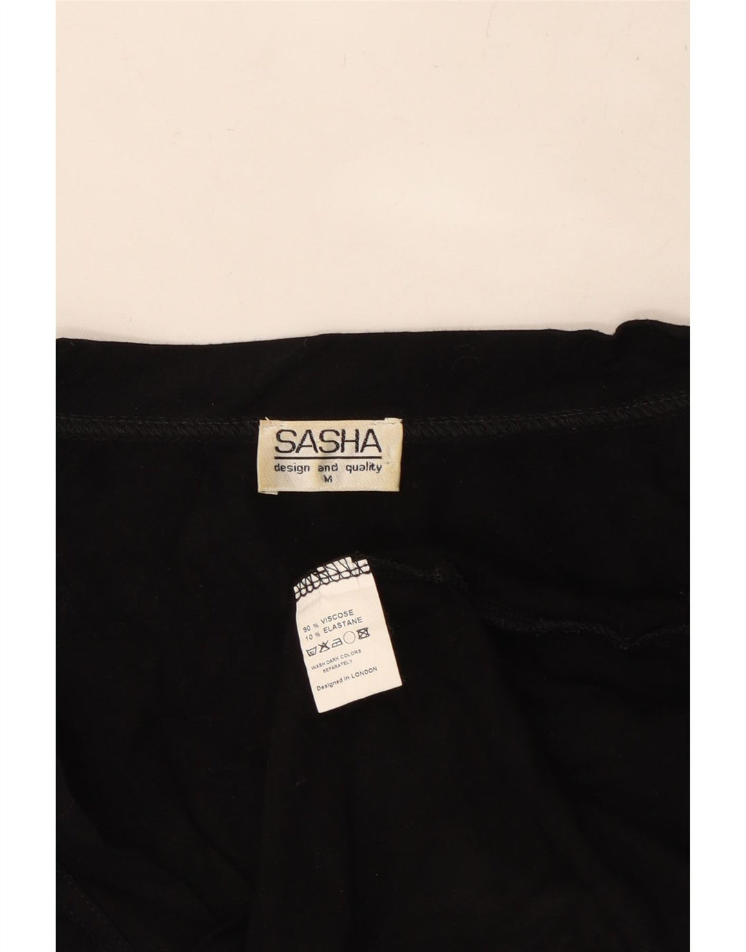 Damska bluzka typu Crop Top UK 12, średnia czarna wiskoza SASHA