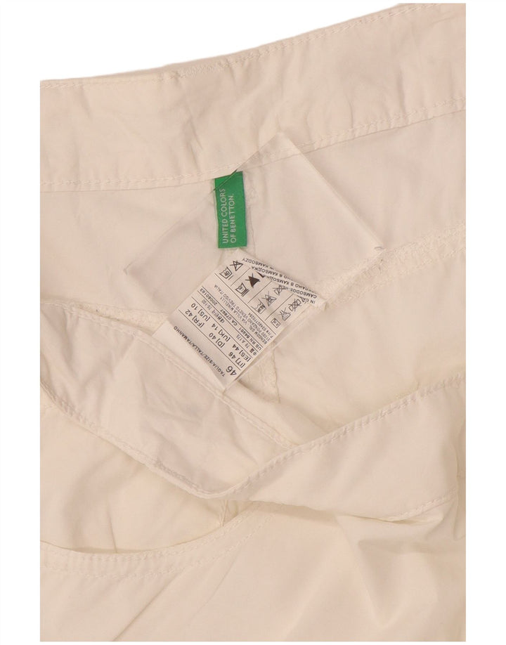 Damskie spodenki codzienne BENETTON UK 14 Large W38 Biała bawełna