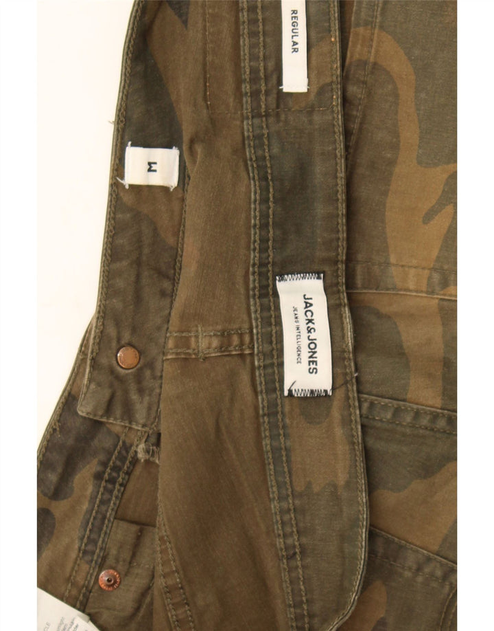 Męskie szorty na co dzień Jack & Jones, średnie W32, khaki, bawełna w kamuflażu