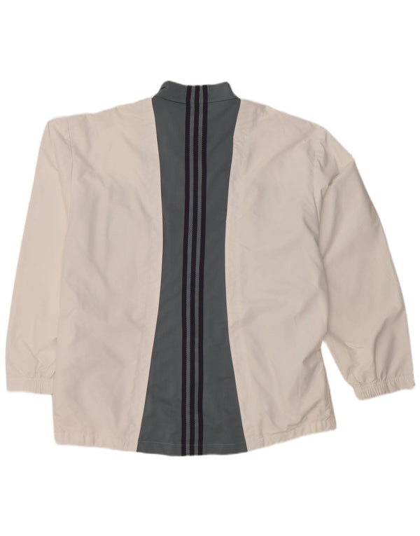 Męska kurtka dresowa ADIDAS UK 46/48 XL, biały poliester z blokami kolorów