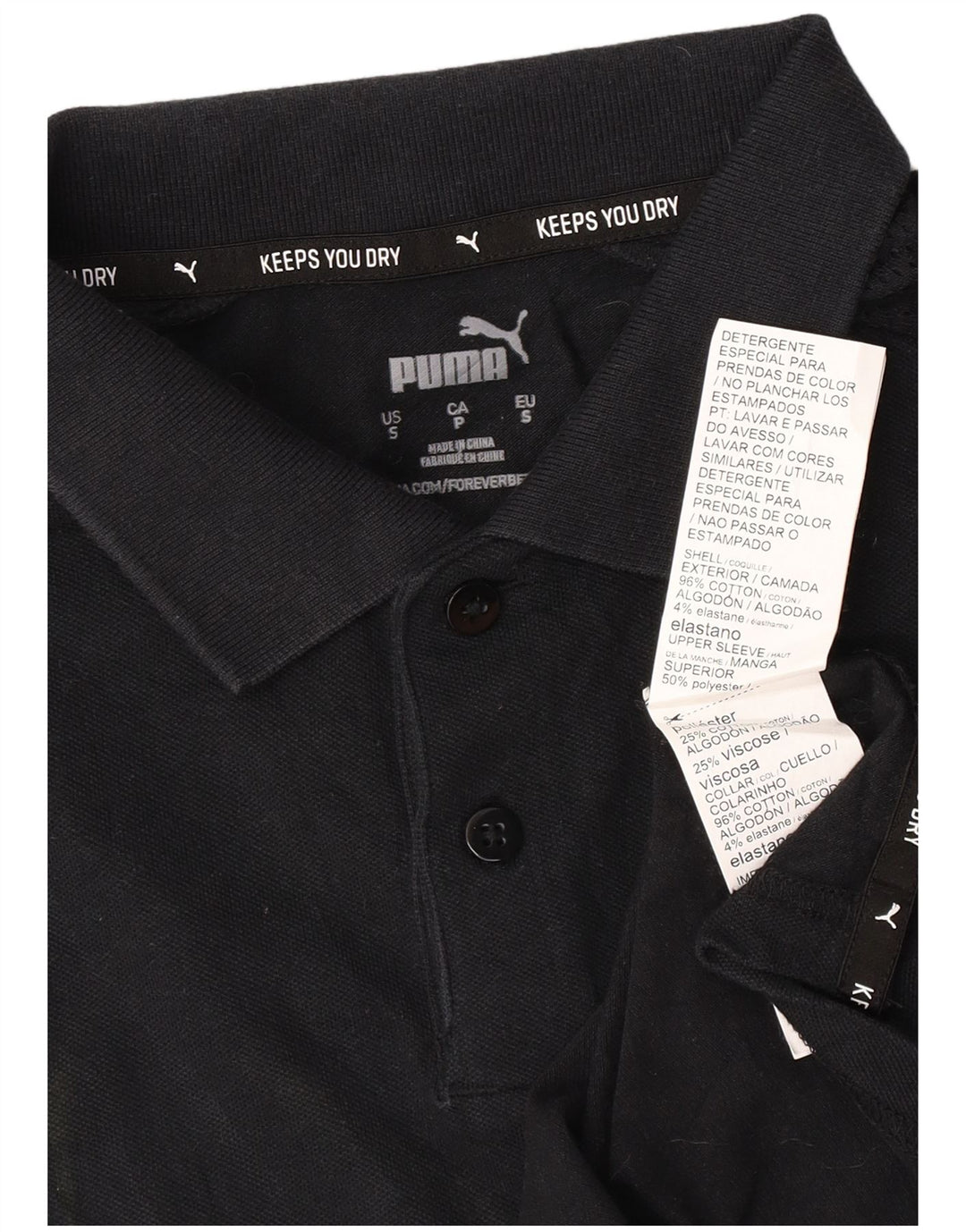 Męska koszulka polo Puma, mała, czarna, bawełniana