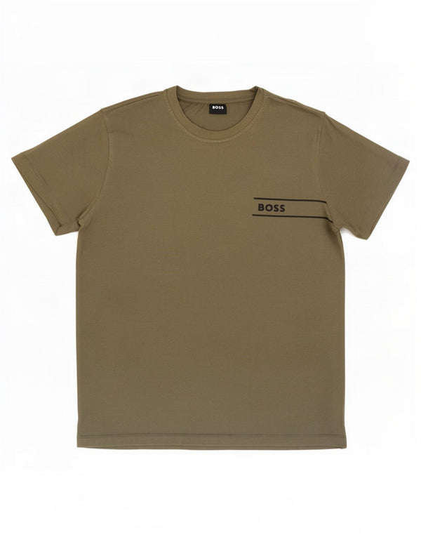 T-shirt męski Hugo Boss, mały, bawełniany khaki