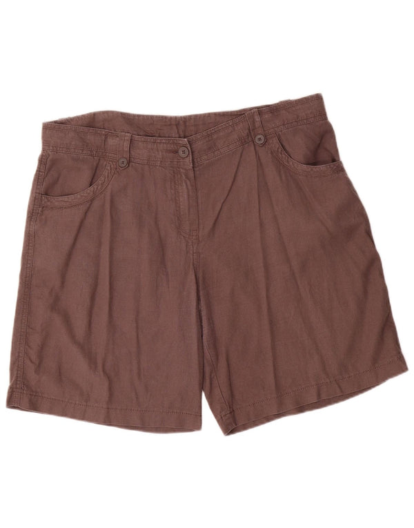 Marks & Spencer Damskie spodenki codzienne UK 16 Large W36 Brązowe lniane