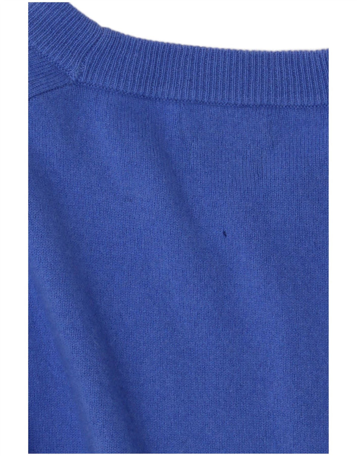 Męski sweter z okrągłym dekoltem Massimo Dutti XL, niebieska wełna