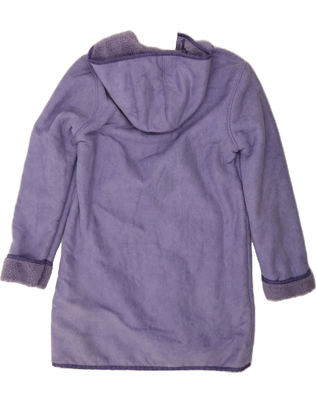 VINTAGE Womens Fleece Overcoat UK 10 Small Purple Polyester Vintage Vintage and Second-Hand Vintage from Messina Hembry 