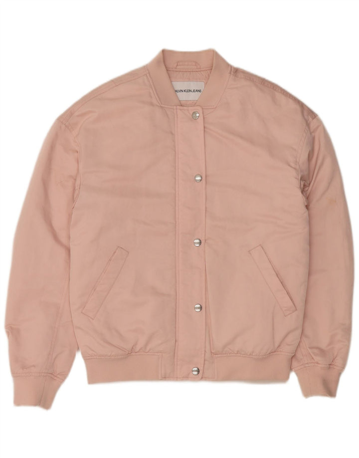 CALVIN KLEIN JEANS Damska kurtka bomber oversize UK 10, mały, różowy