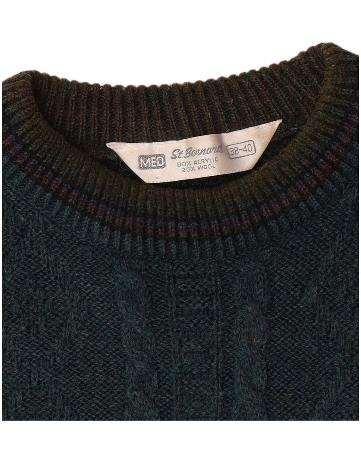 Męski sweter St. Bernard z wycięciem pod szyją, EU 38/40, średni zielony retro