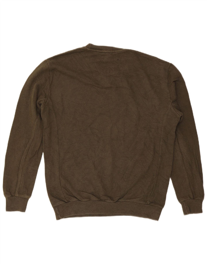 Męski sweter z okrągłym dekoltem Zara, bawełna w kolorze khaki