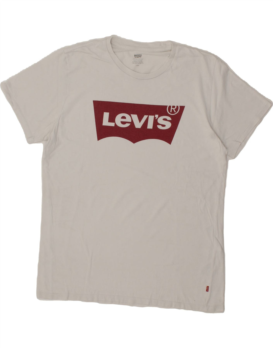 LEVI'S Mens Graphic T-Shirt Top Large White Cotton Vintage Levi's and Second-Hand Levi's from Messina Hembry 