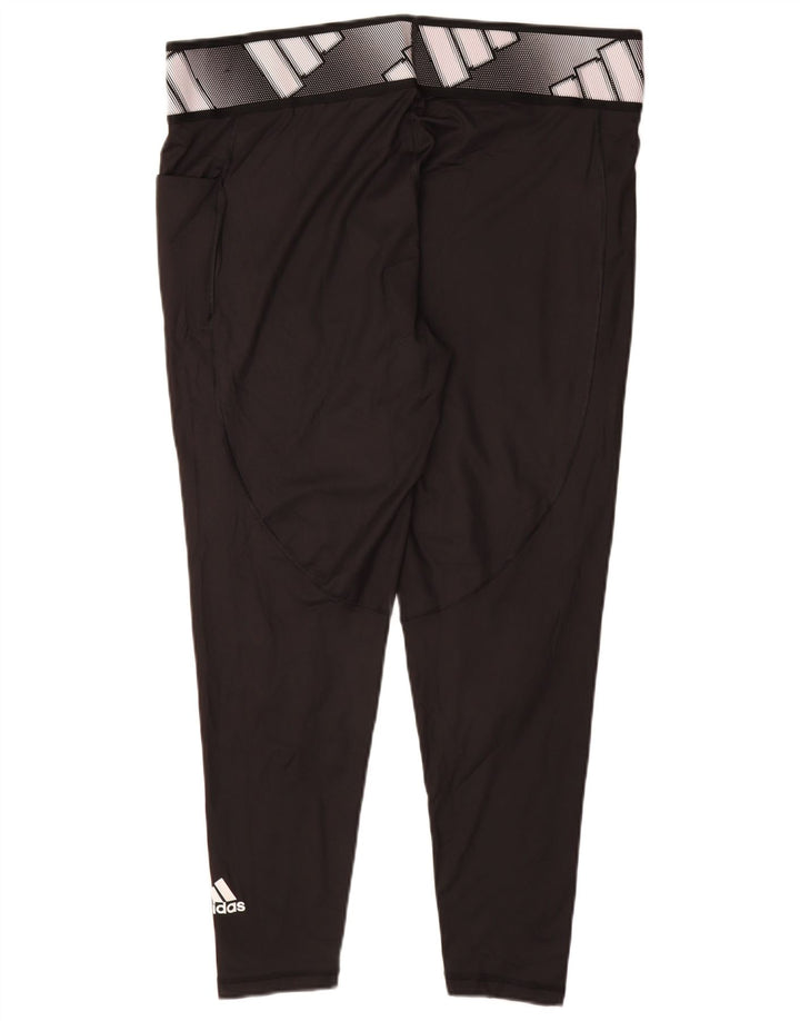 Damskie legginsy Adidas Graphic UK 24/26 2XL Czarny poliester