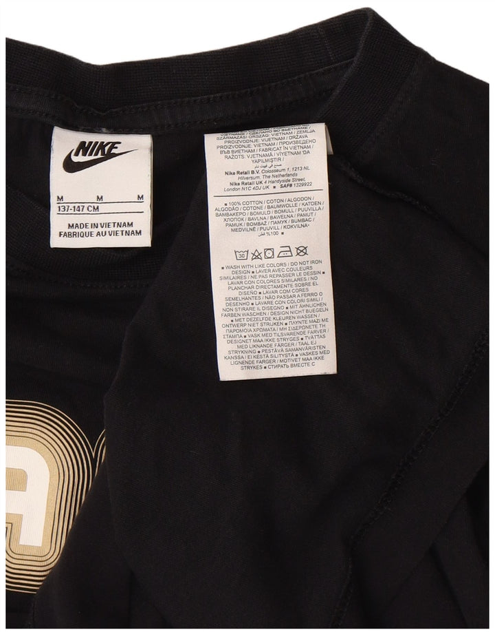 Chłopięcy T-shirt z grafiką Nike na 10-11 lat, średni czarny, bawełniany