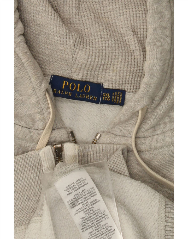 POLO RALPH LAUREN Damski sweter oversize z kapturem i zamkiem błyskawicznym UK 20 2XL Szary
