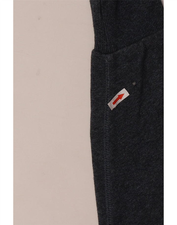 Męski sweter z grafiką Superdry, bawełniany, średnioszary, z blokami kolorów