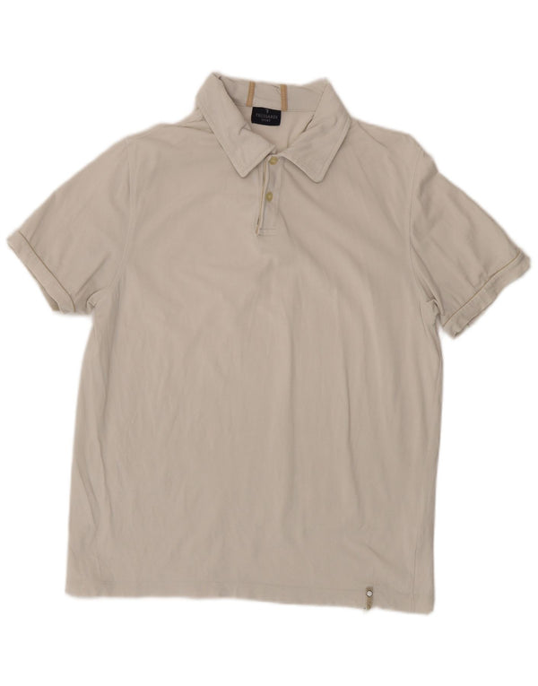 Męska koszulka polo Trussardi, duża, biała, bawełniana