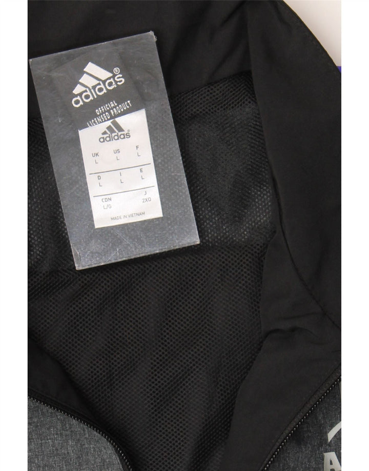 Adidas Męska bluza dresowa All Blacks z grafiką, duża, czarna, z blokami kolorów