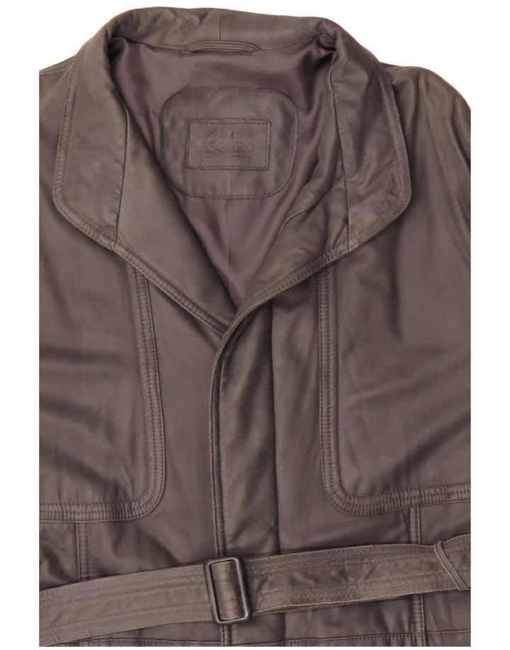 Męski płaszcz skórzany Asgard UK 42 XL, szary
