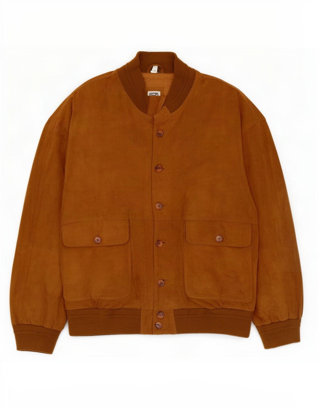 Vintage męska zamszowa kurtka bomber IT 56 3XL beżowa skóra
