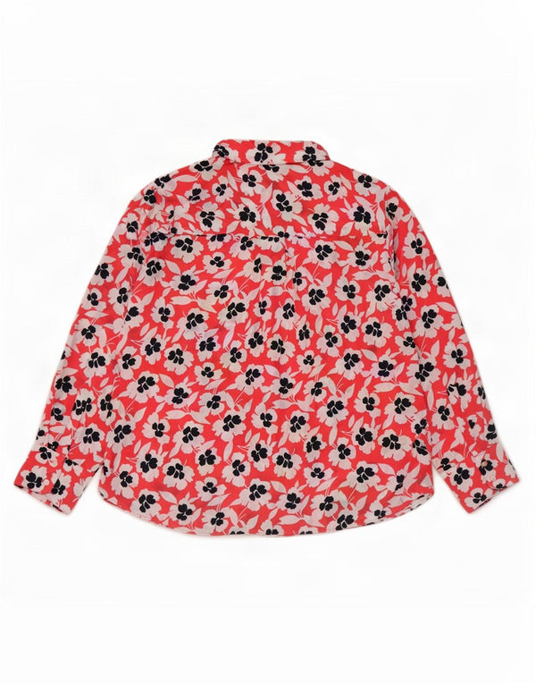 Damska bluzka koszulowa oversize Marks & Spencer UK 18 XL, czerwona, w kwiaty, poliester