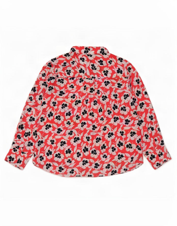 Damska bluzka koszulowa oversize Marks & Spencer UK 18 XL, czerwona, w kwiaty, poliester