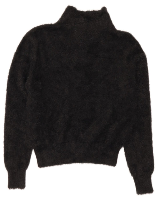 Damski sweter z krótkim rękawem Zara UK 10, mały, czarny nylon